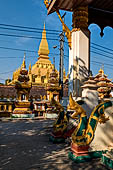 Vientiane, Laos - Pha That Luang seen from the nearby Buddhist temple. 